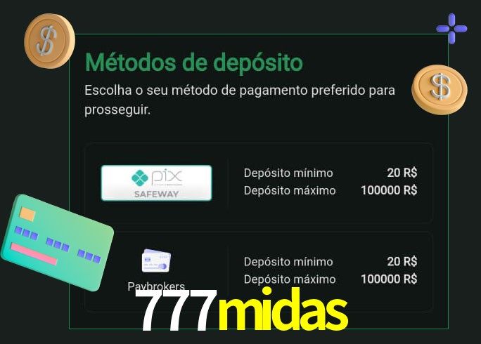 O cassino 777midas oferece uma grande variedade de métodos de pagamento